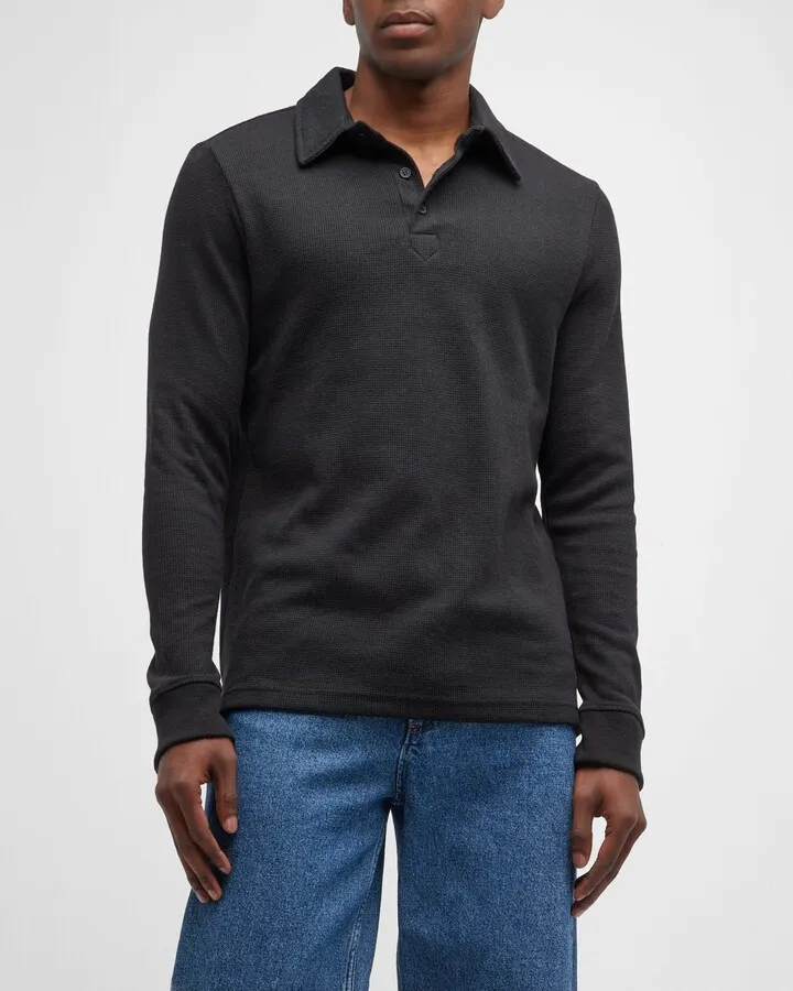 Men's Waffle Polo Shirt
