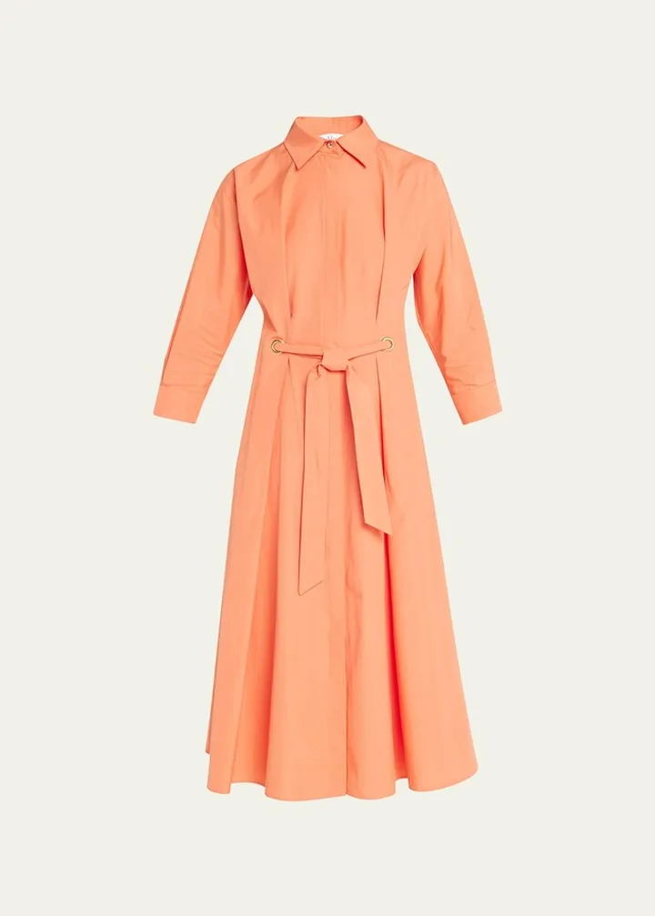Flavio Button-Front Belted Midi Dress