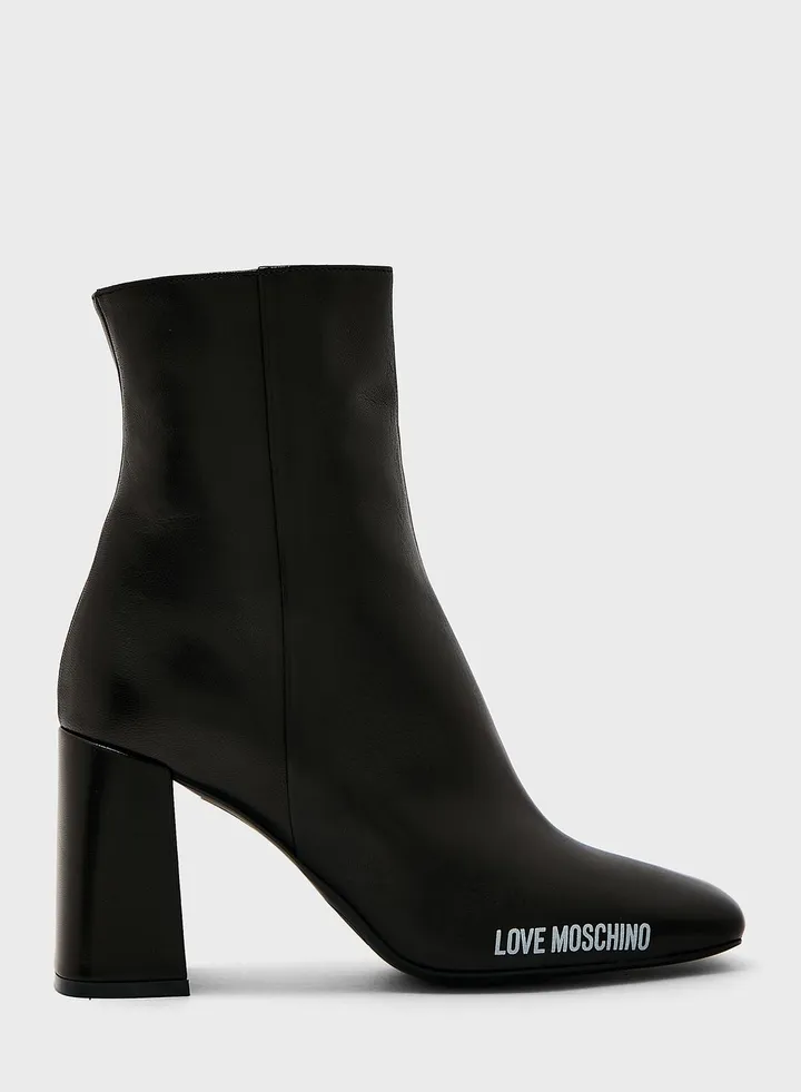 Rubber Logo Ankle Boots