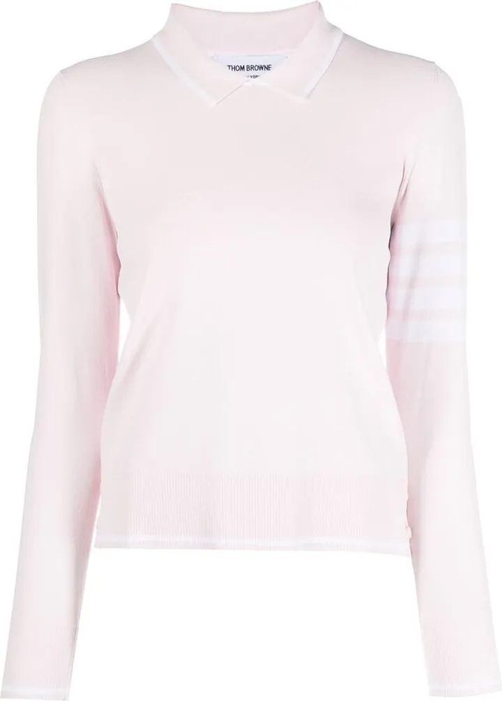 4-Bar stripe knitted polo top