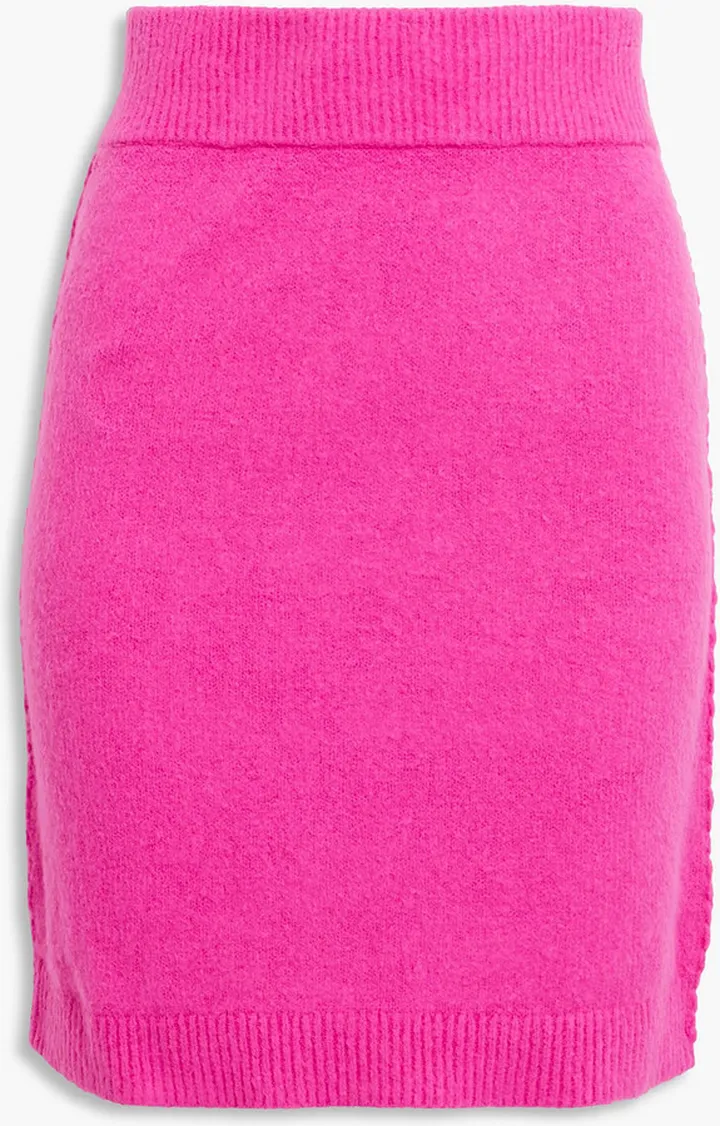 Brushed cotton-blend mini skirt