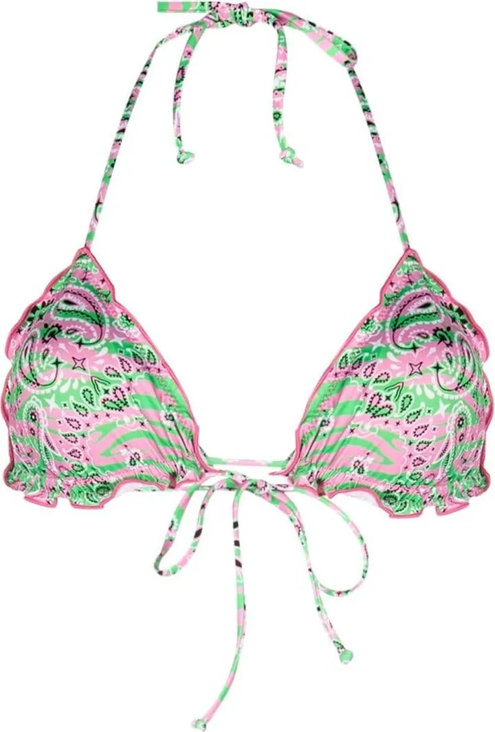 Paisley-Print Bikini Top