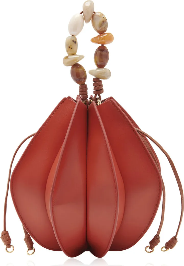 Women's Lotus Flower Pochette Leather Bag