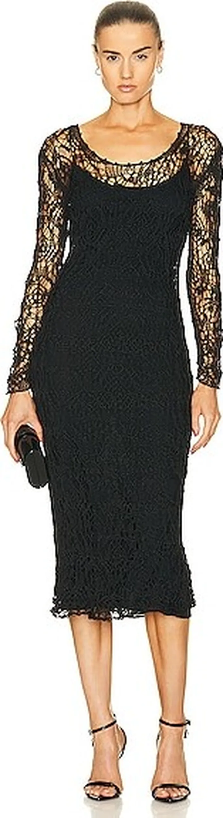 TOM FORD Scoop Neck Long Dress in Black