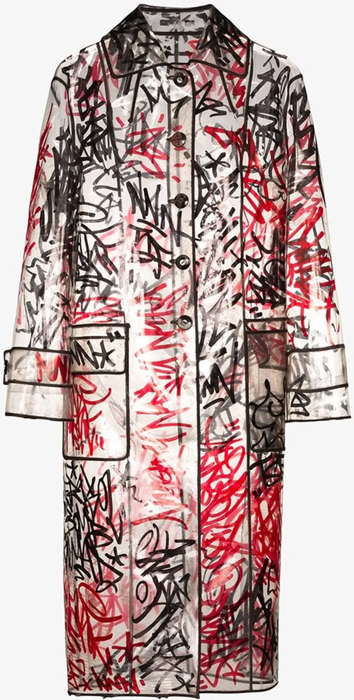 Transparent Graffiti Raincoat