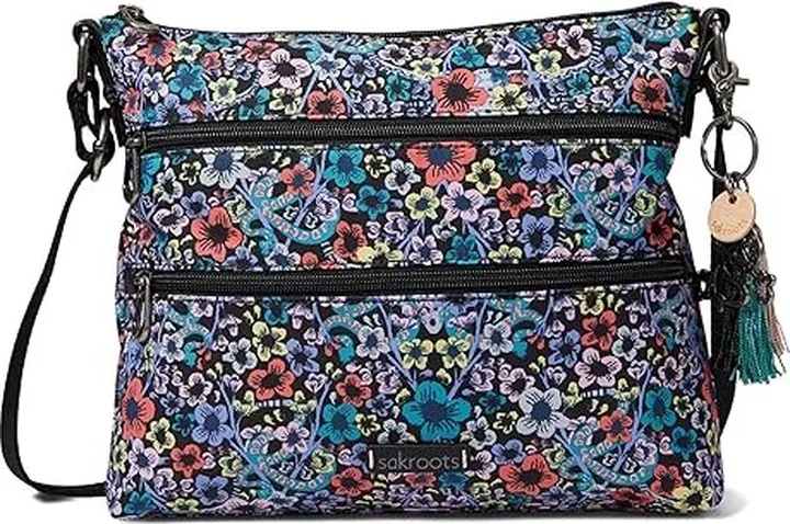 Sakroots Artist Circle Basic Crossbody (Pink Mojave Canyon) Cross Body Handbags