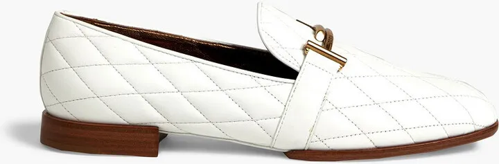 Logo-appliquéd quilted leather loafers
