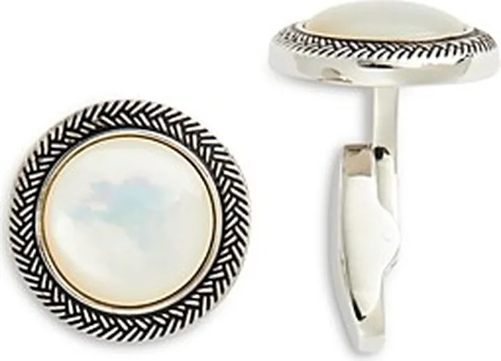Link Up Antique Rim Mother Of Pearl Cufflinks