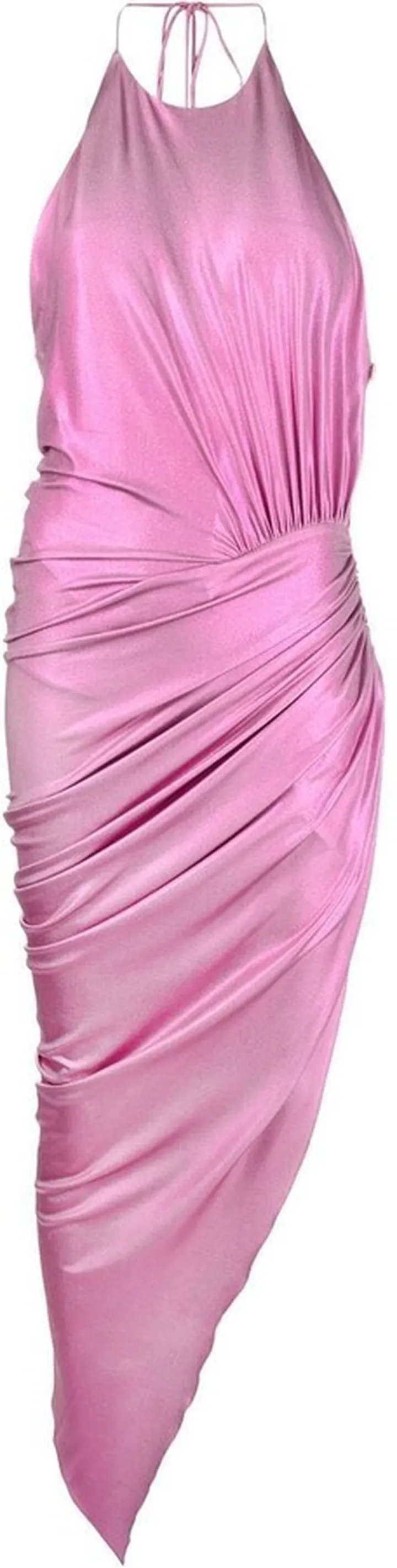 Halterneck Metallic Asymmetric Dress