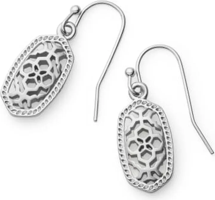 Lee Drop Earrings in Silver Filigree