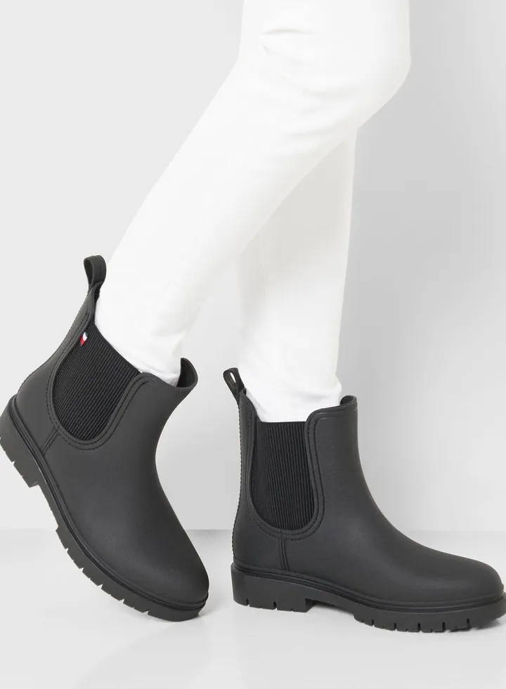 Elasticated Matt Ankle Boots