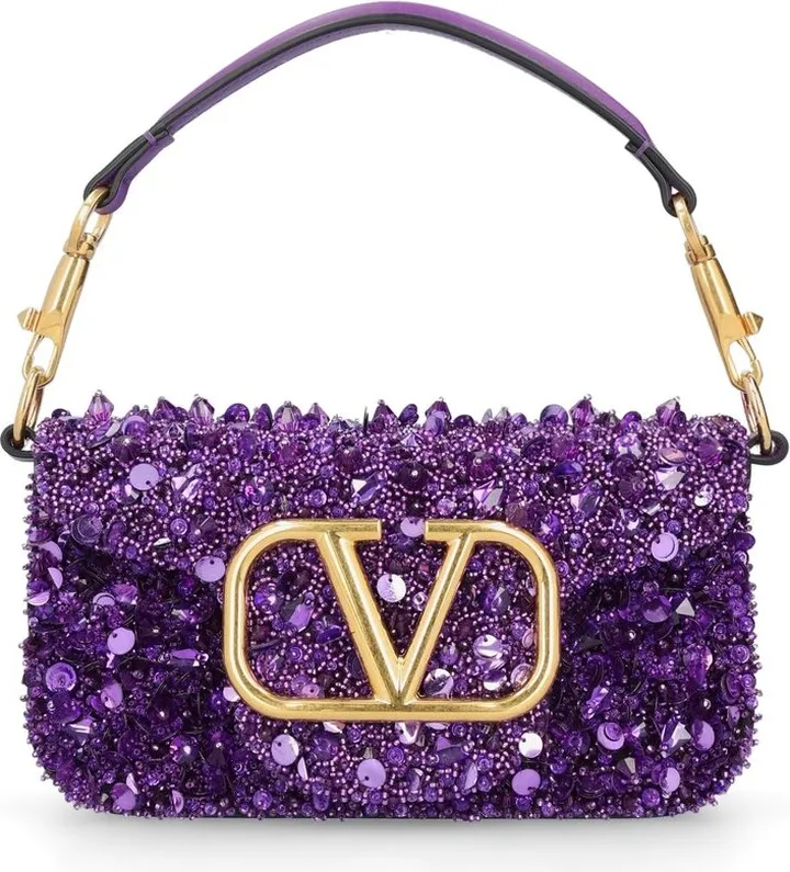 Valentino Embellished Foldover Top Shoulder Bag