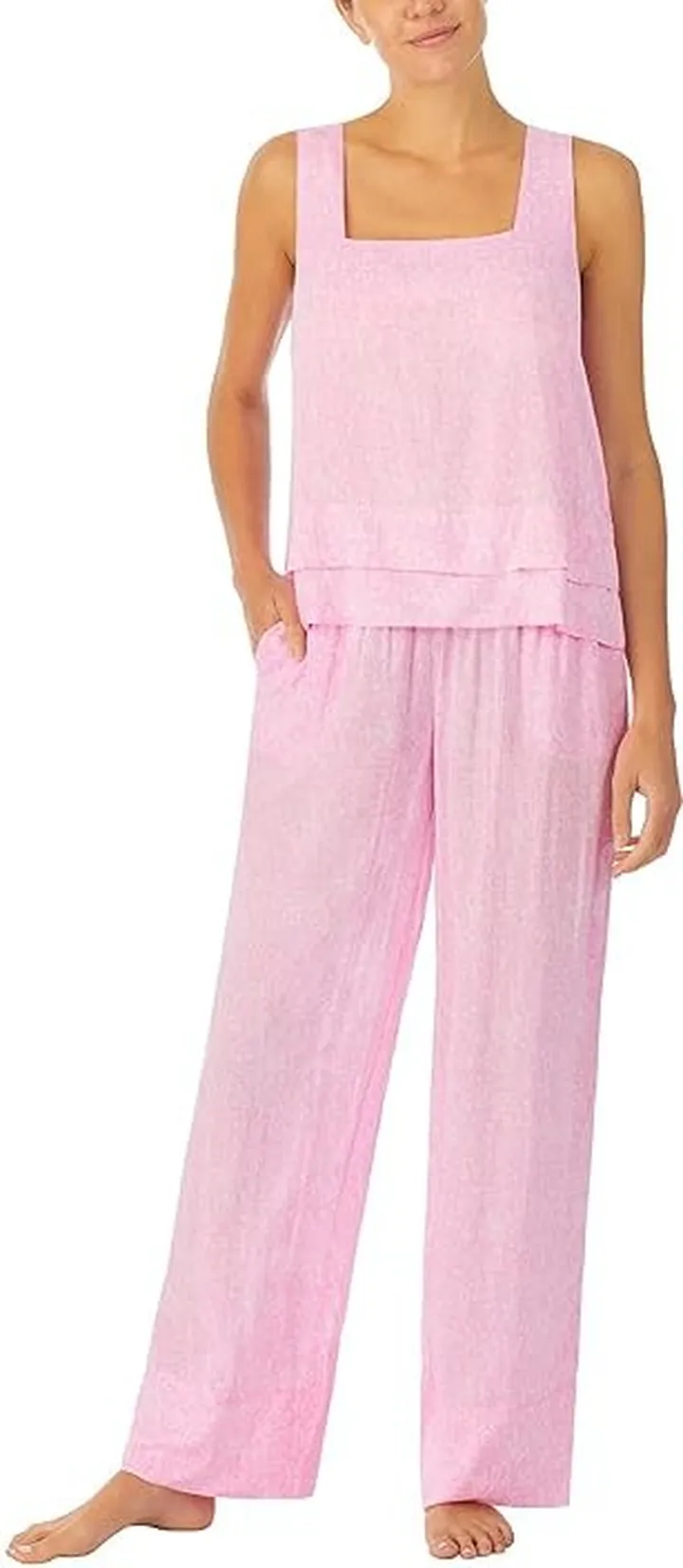 Sanctuary Crop Tank Long Pants PJ Set (Pink Animal) Women's Pajama Sets
