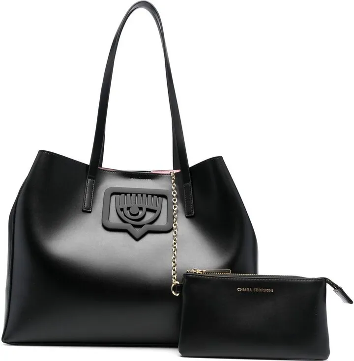 Eyelike-plaque tote bag