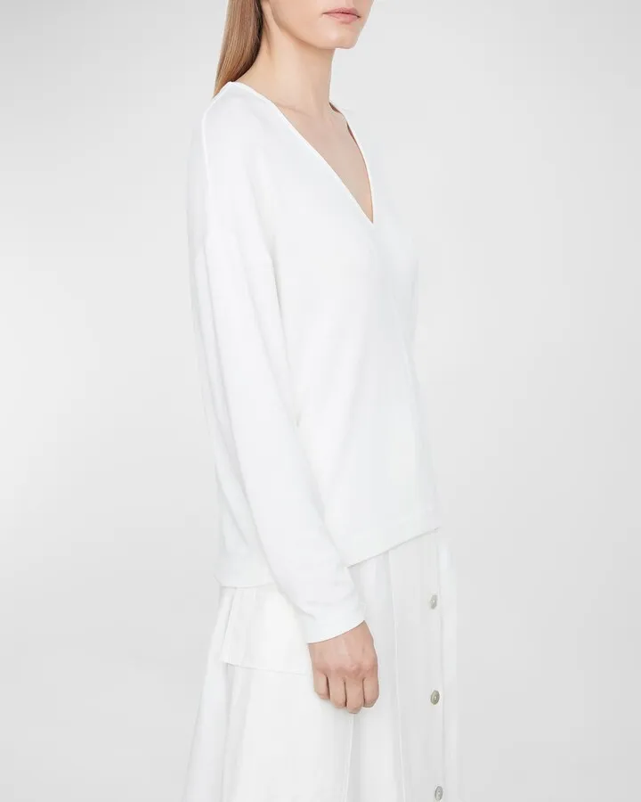 V-Neck Long-Sleeve Pullover Top
