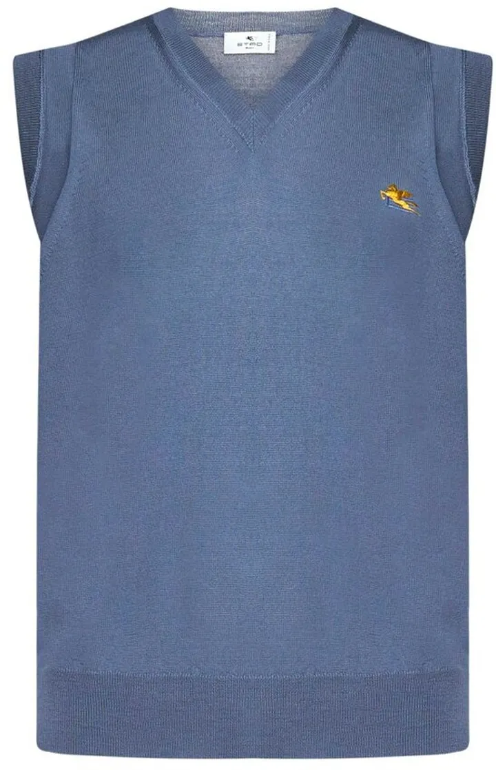 Etro Logo Embroidered Sleeveless Vest