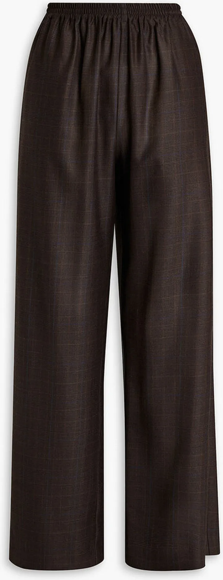 Prince of Wales checked cashmere wide-leg pants