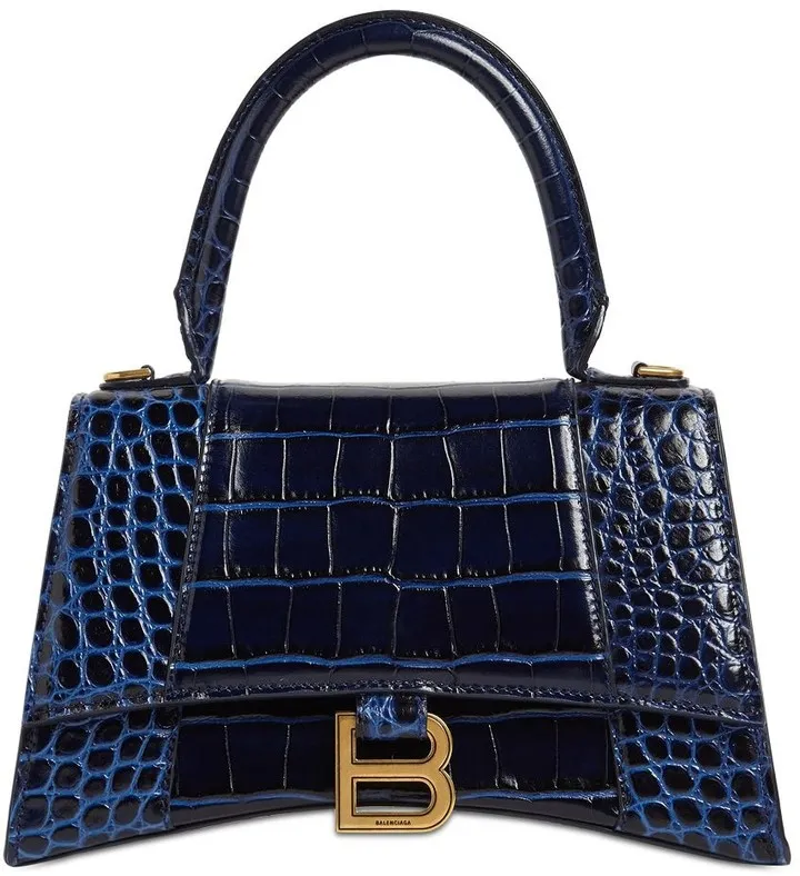 Small Hourglass embossed leather bag