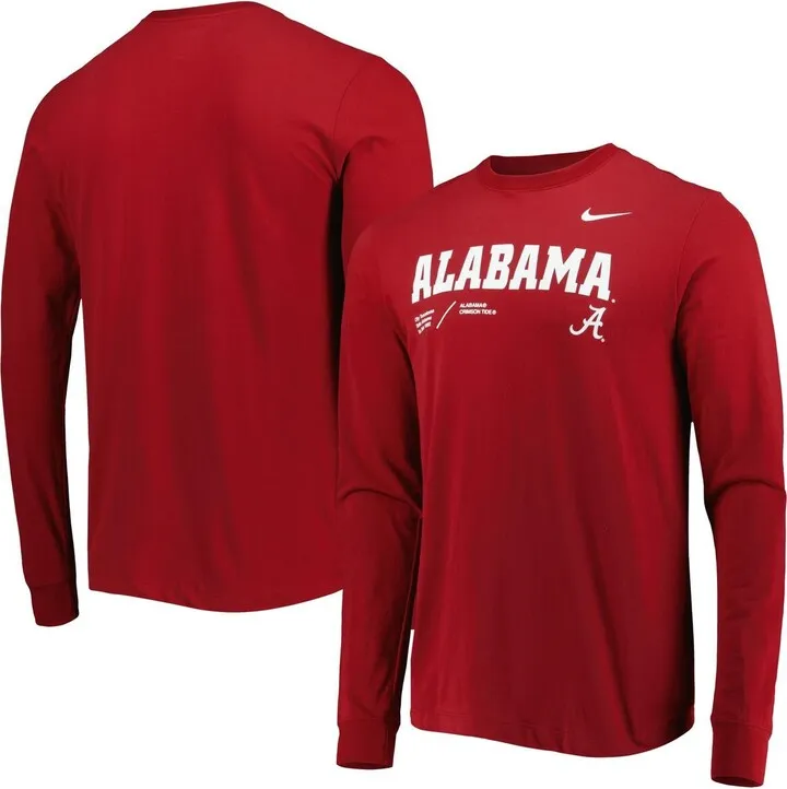 Men's Nike Crimson Alabama Crimson Tide Team Practice Performance Long Sleeve T-shirt