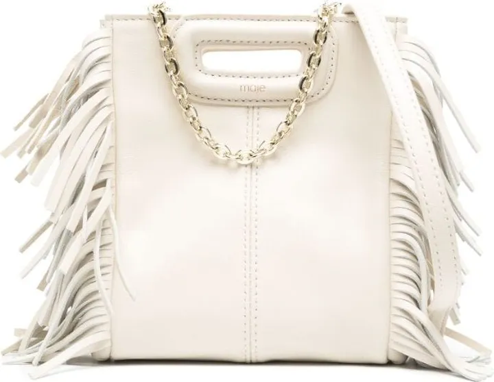 mini M fringed tote bag