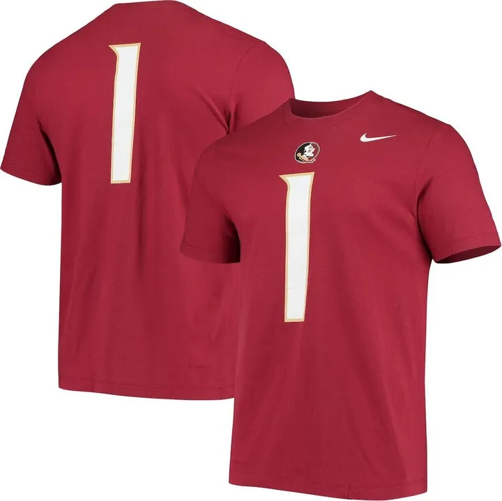 Men's Nike #1 Garnet Florida State Seminoles Jersey T-shirt