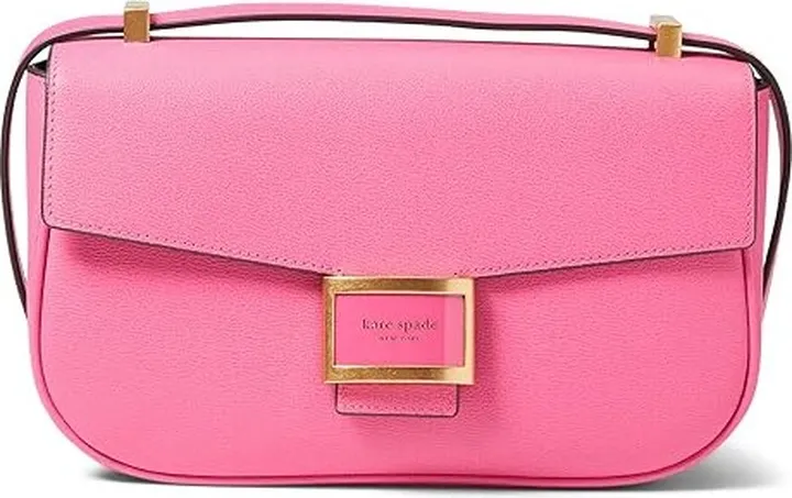 Kate Spade New York Katy Textured Leather Medium Convertible Shoulder Bag (Energy Pink) Shoulder Handbags