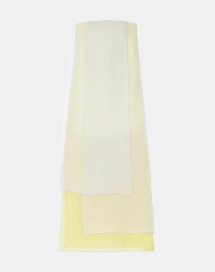 Silk Organza Overlay Strapless Gown