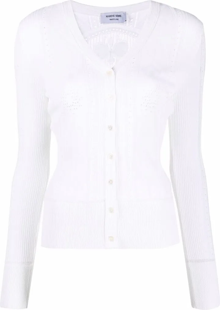 perforated V-neck cardigan