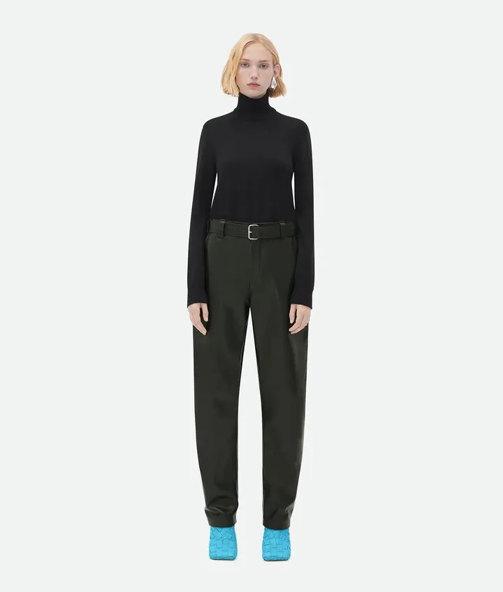 Belted Leather Pants