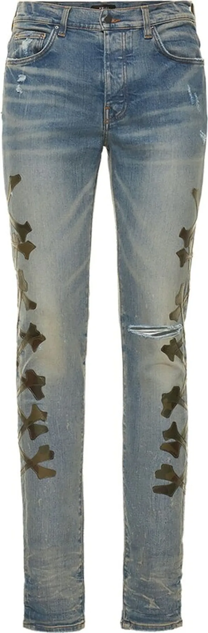 Camo bones stretch denim jeans