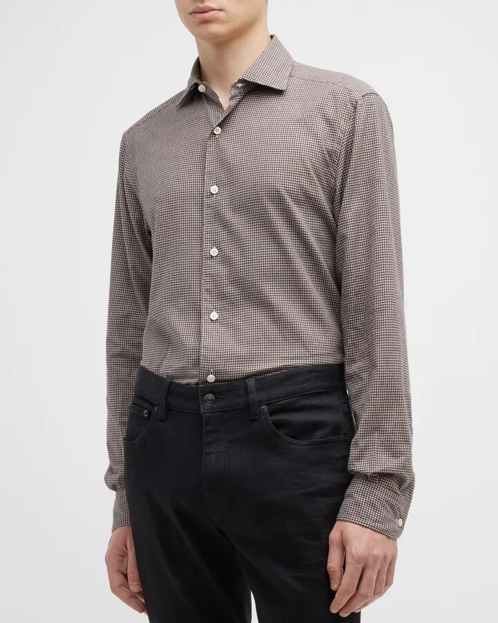Men's Micro Check Sport Shirt