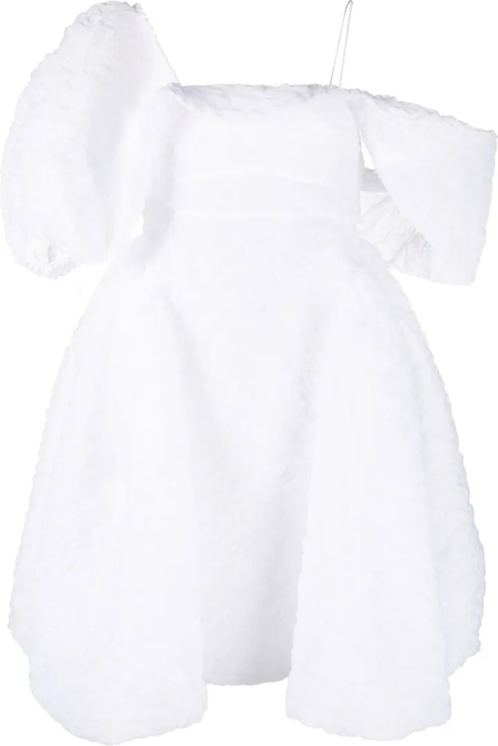 Snow one-shoulder minidress