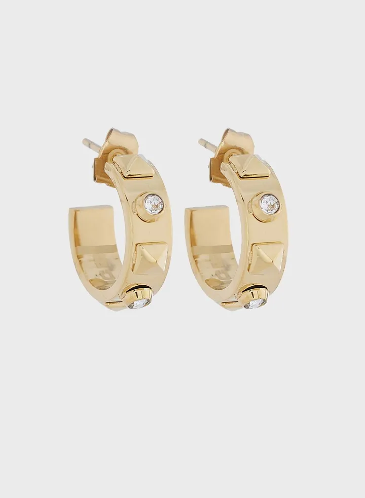 Stainless Steel Earrings With Crystals