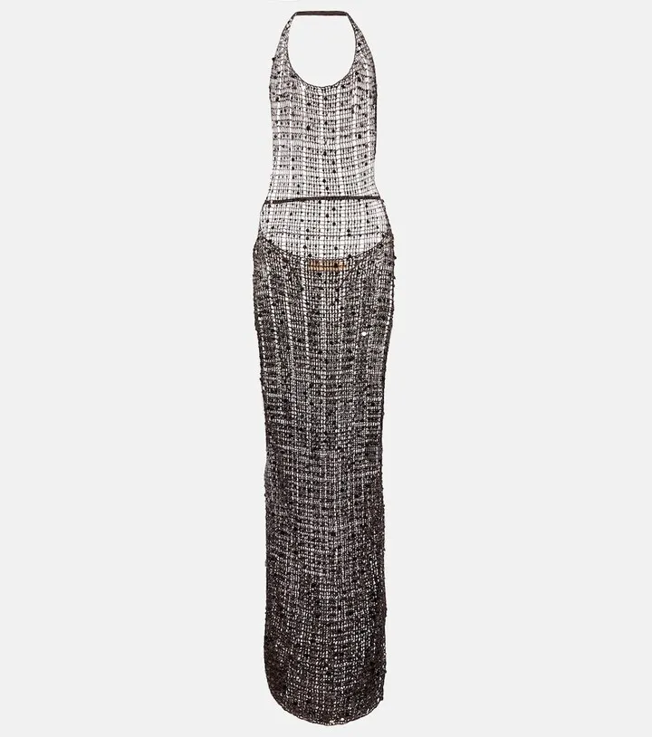 Cutout sequined maxi dress