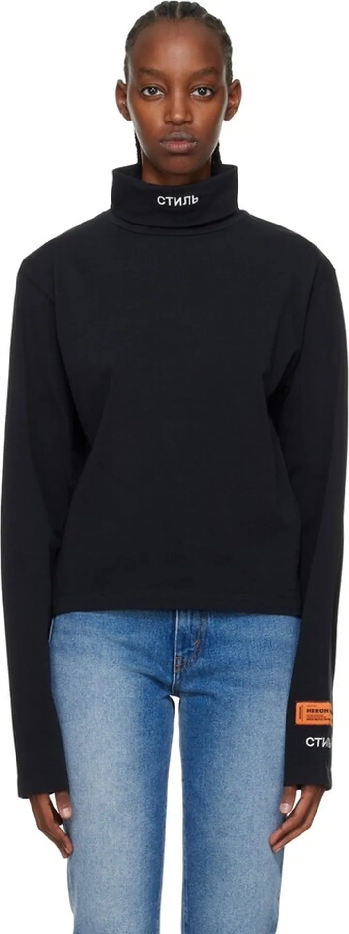 Heron Preston Black 'CTNMB' Turtleneck
