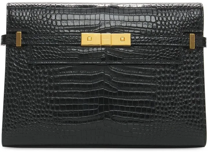 Manhattan embossed leather shoulder bag