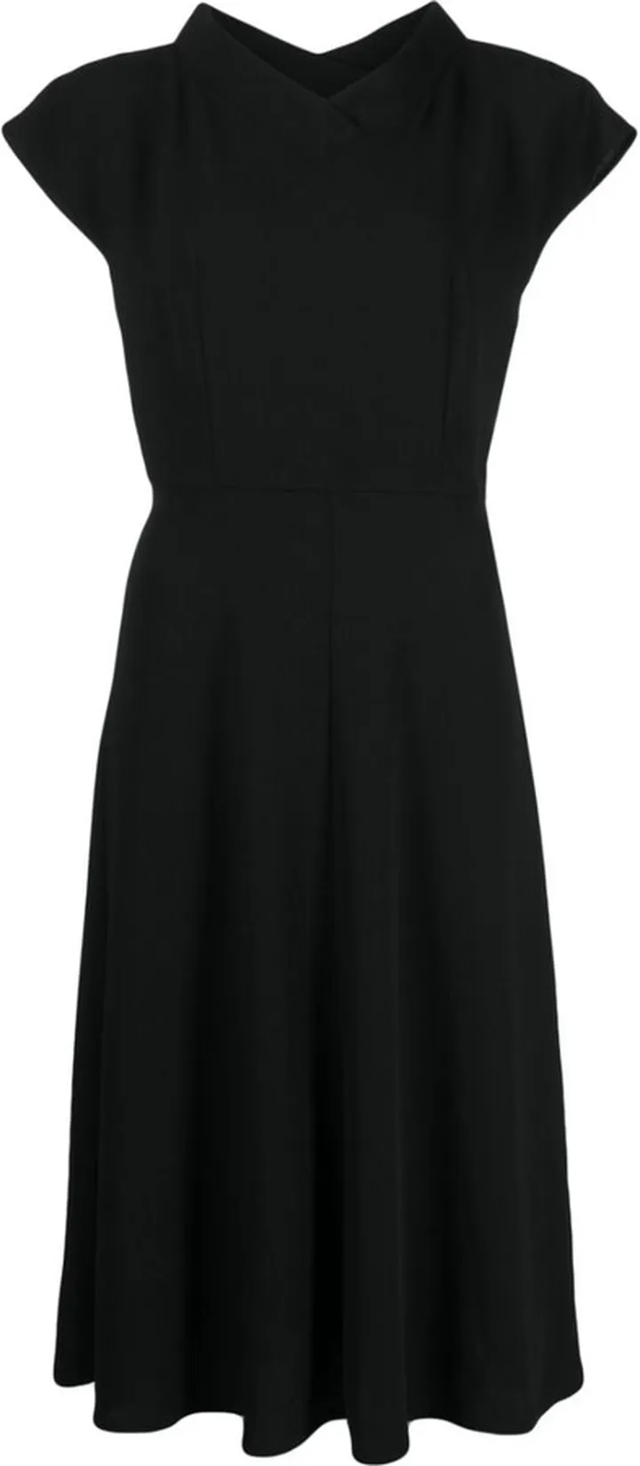 V-neck flared midi dress