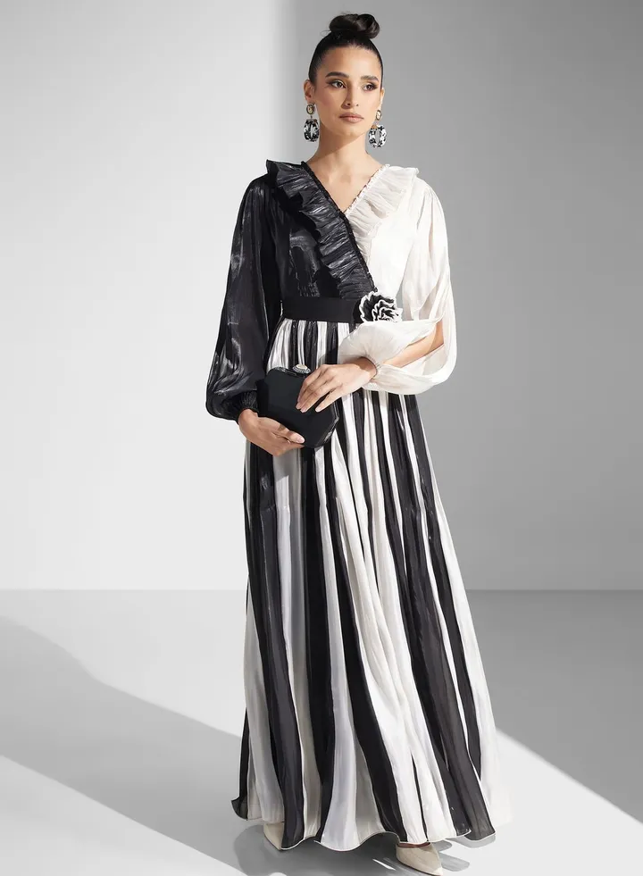 V-neck Tiered Dress