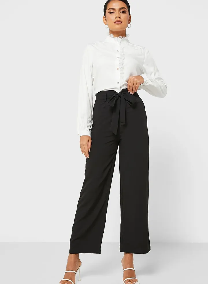 Belted Waist Detail Pants