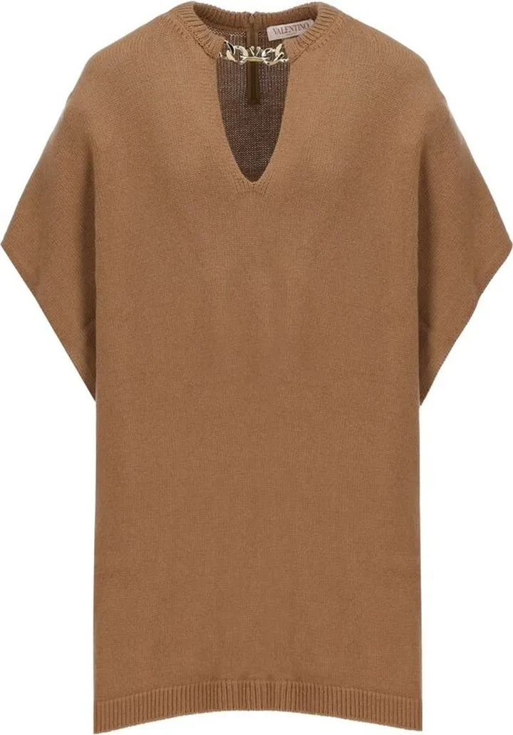 Valentino V-Neck Chained Knitted Top