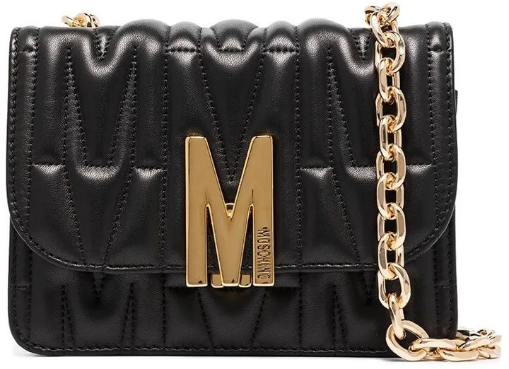 M quilted logo shoulder bag