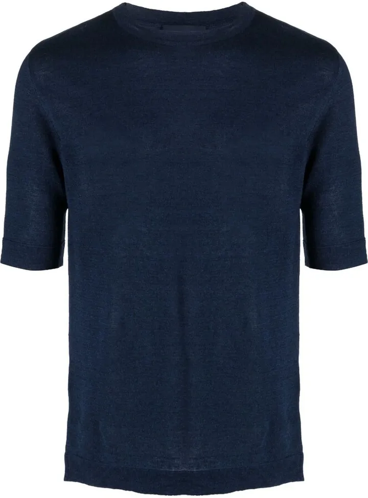 fine-knit crew-neck T-shirt