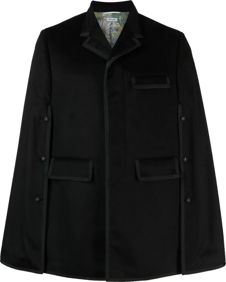 Chesterfield grosgrain-trim cape