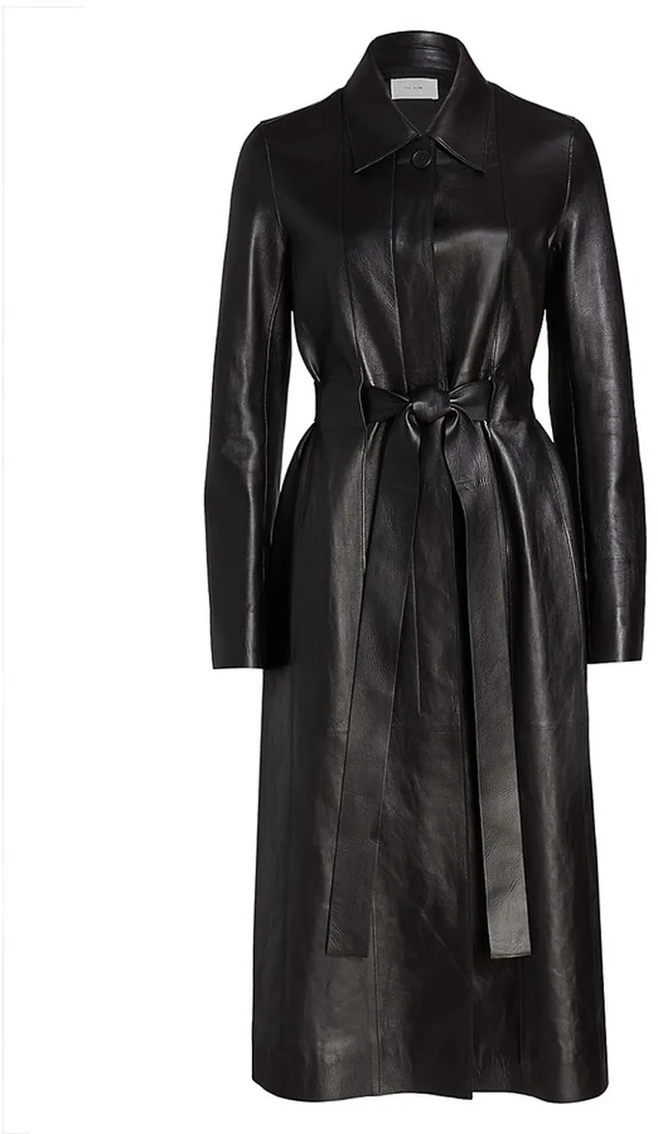 Travis Tailored Leather Maxi Coat