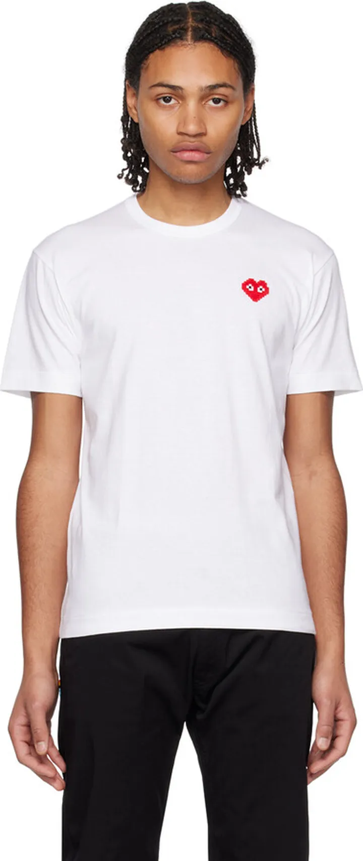 Comme des Garçons Play White Invader Edition Heart T-Shirt