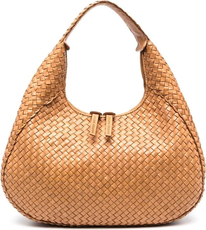 Class woven-leather tote bag