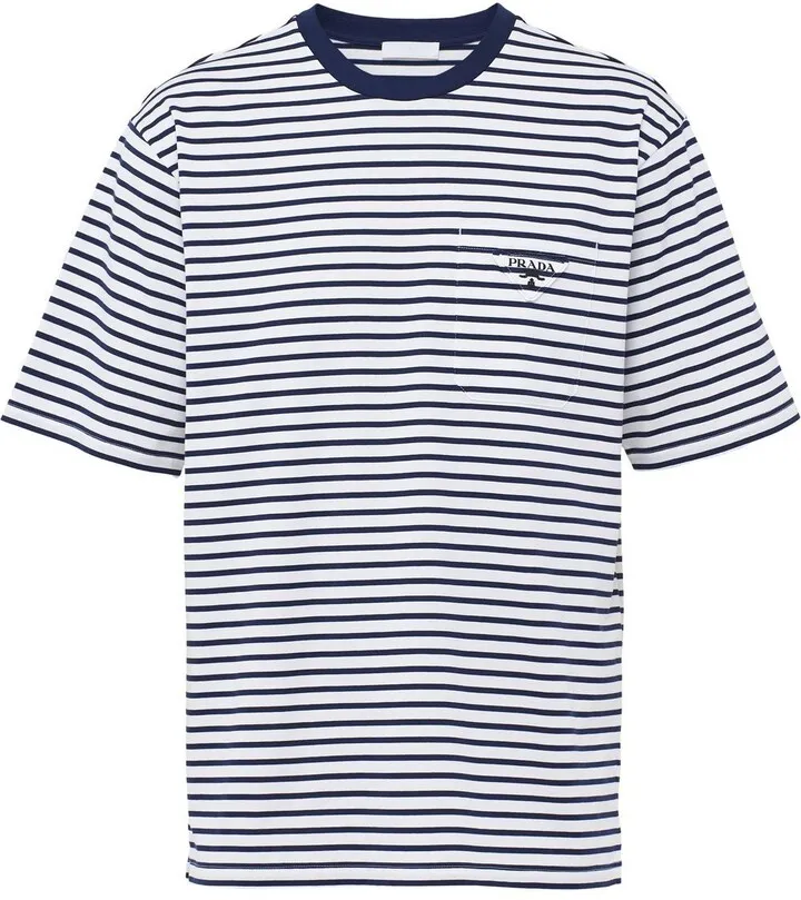 striped triangle-logo T-shirt