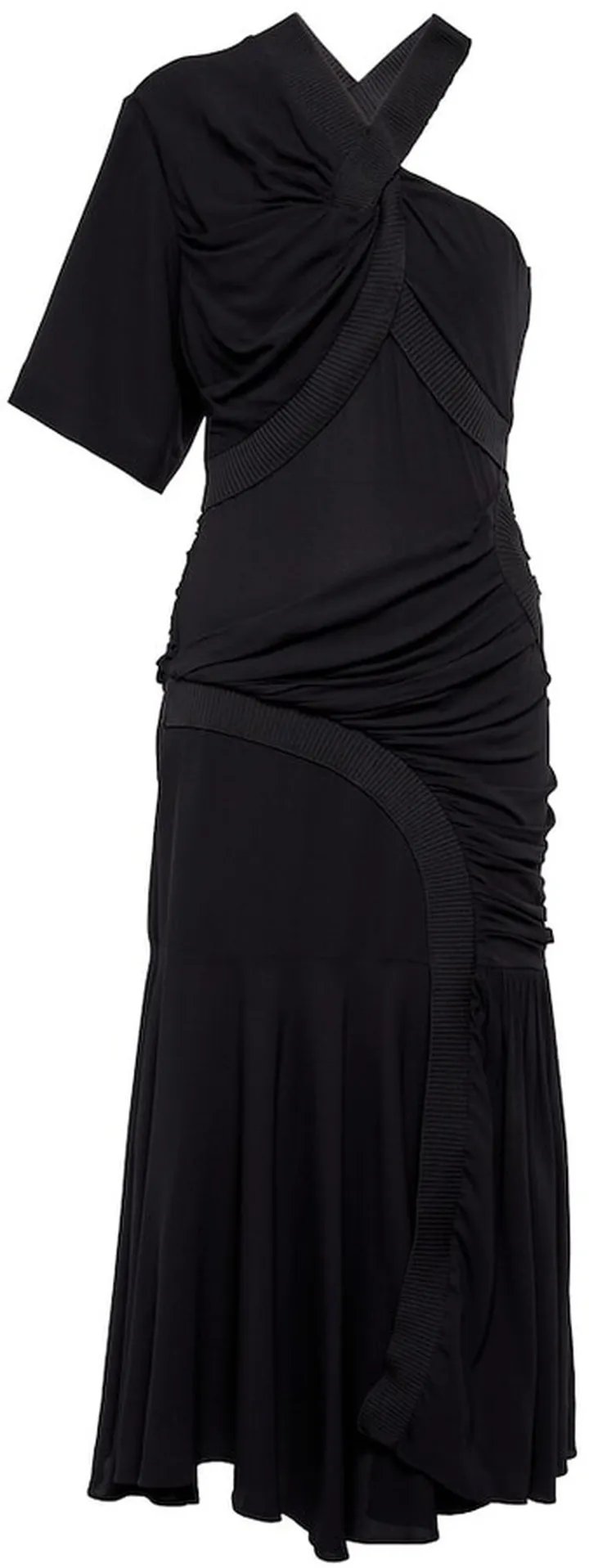 Emmeline crepe one-shoulder midi dress