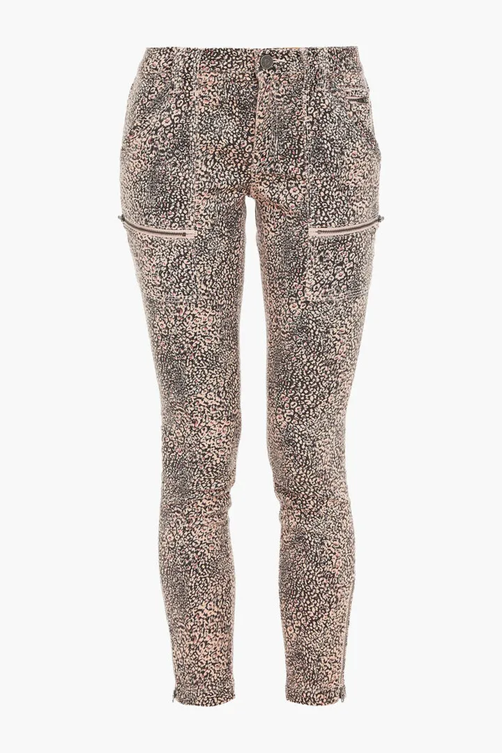 Park moto-style cropped leopard-print cotton-blend twill skinny pants