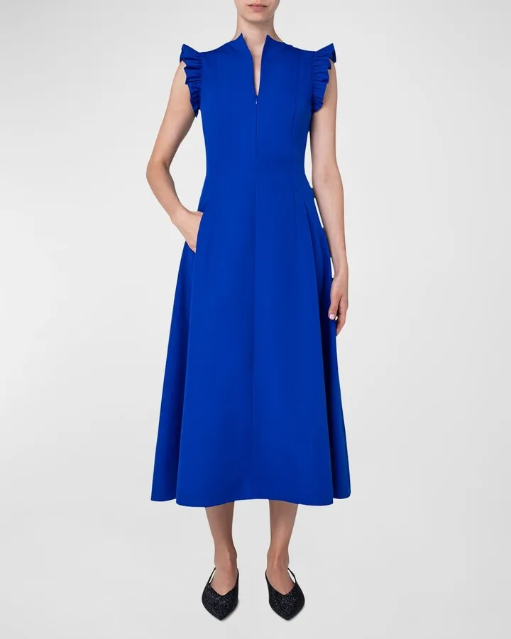 Ruffle Detail Midi Dress